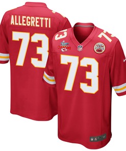 Nick Allegretti 73 Kansas City Chiefs Super Bowl LVII Champions 3 Stars Men Game Jersey - Red