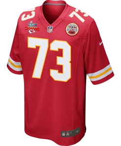 Nick Allegretti 73 Kansas City Chiefs Super Bowl LVII Champions 3 Stars Men Game Jersey - Red