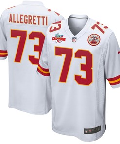 Nick Allegretti 73 Kansas City Chiefs Super Bowl LVII Champions 3 Stars Men Game Jersey - White