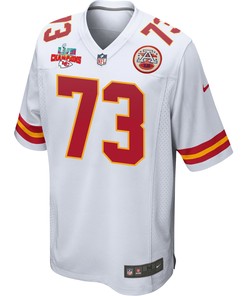 Nick Allegretti 73 Kansas City Chiefs Super Bowl LVII Champions 3 Stars Men Game Jersey - White