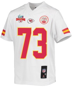 Nick Allegretti 73 Kansas City Chiefs Super Bowl LVII Champions 3 Stars Youth Game Jersey - White