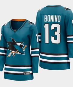 Nick Bonino 13 San Jose Sharks 2022-23 Home Women Premier Breakaway Jersey Teal