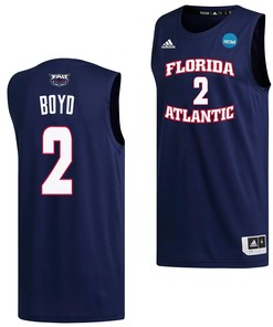 Nick Boyd 2 FAU Owls 2023 March Madness Basketball Men Jersey- Navy