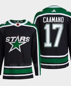 Nick Caamano 17 Reverse Retro 2.0 2022 Dallas Stars Black Jersey Pro Primegreen