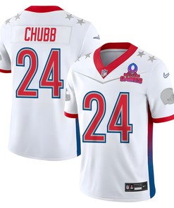 Nick Chubb 24 Cleveland Browns Pro Bowl 2023 Patch Men Jersey - White