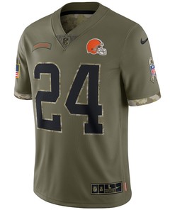 Nick Chubb Cleveland Browns 2022 Salute To Service Limited Jersey - Olive