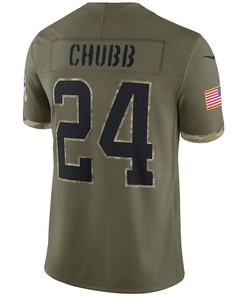 Nick Chubb Cleveland Browns 2022 Salute To Service Limited Jersey - Olive