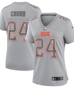 Nick Chubb Cleveland Browns Women's Atmosphere Fashion Game Jersey - Gray