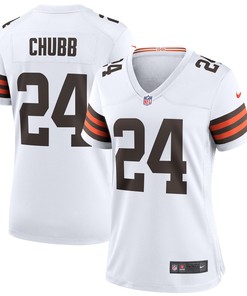 Nick Chubb Cleveland Browns Womens Game Jersey - White Nfl