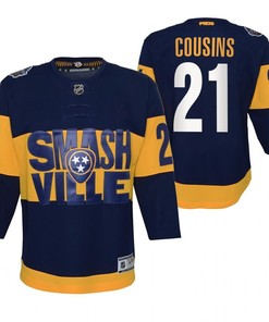 Nick Cousins 21 Predators 2022 Stadium Series Youth Navy Primegreen Jersey Jersey