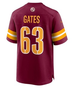 Nick Gates 63 Washington Commanders Men Game Jersey - Burgundy
