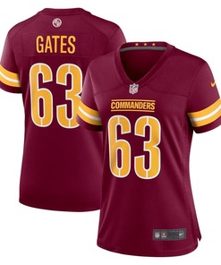 Nick Gates 63 Washington Commanders Women Game Jersey - Burgundy
