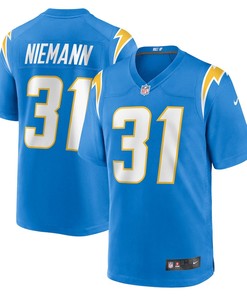 Nick Niemann 31 Los Angeles Chargers Game Player Jersey - Powder Blue