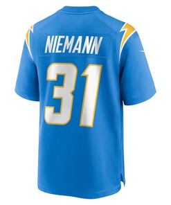 Nick Niemann 31 Los Angeles Chargers Game Player Jersey - Powder Blue