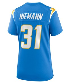 Nick Niemann 31 Los Angeles Chargers Women's Game Player Jersey - Powder Blue
