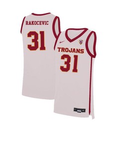 Nick Rakocevic 31 USC Trojans Elite Basketball Men Jersey - White