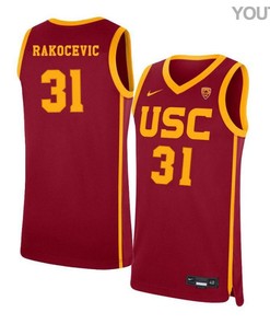 Nick Rakocevic 31 USC Trojans Elite Basketball Youth Jersey - Red
