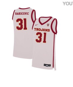 Nick Rakocevic 31 USC Trojans Elite Basketball Youth Jersey - White