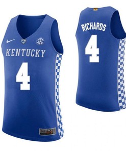 Nick Richards 4 Kentucky Wildcats Elite Basketball Home Men Jersey - Blue