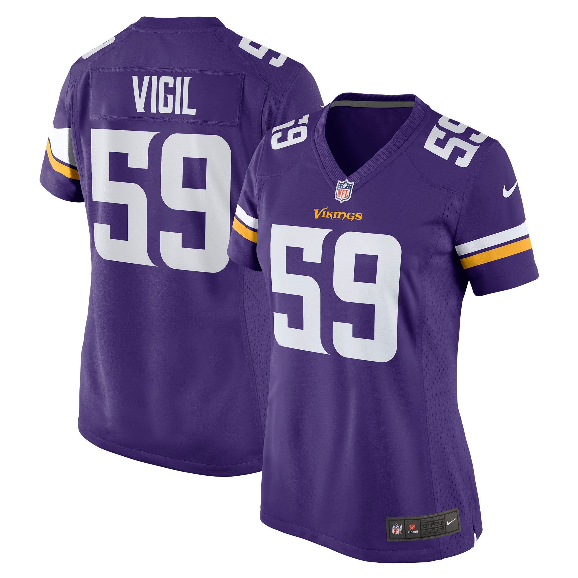 Nick Vigil Minnesota Vikings Womens Game Jersey - Purple Nfl