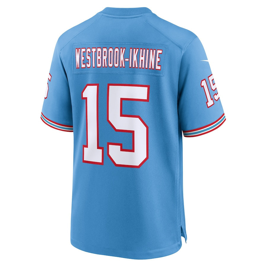Nick Westbrook-Ikhine 15 Tennessee Titans Oilers Throwback Alternate Game Men Jersey - Light Blue