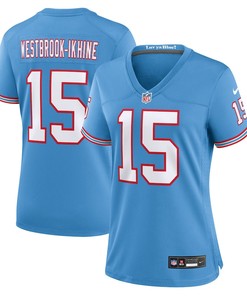 Nick Westbrook-Ikhine 15 Tennessee Titans Oilers Throwback Alternate Game Women Jersey - Light Blue