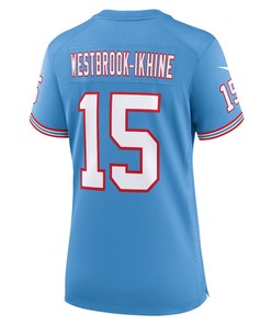 Nick Westbrook-Ikhine 15 Tennessee Titans Oilers Throwback Alternate Game Women Jersey - Light Blue