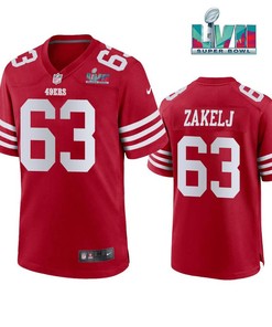Nick Zakelj 63 San Francisco 49Ers Super Bowl LVII Men Game Jersey