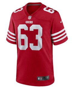 Nick Zakelj 63 San Francisco 49ers Game Player Jersey - Scarlet