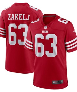Nick Zakelj San Francisco 49ers Game Player Jersey - Scarlet
