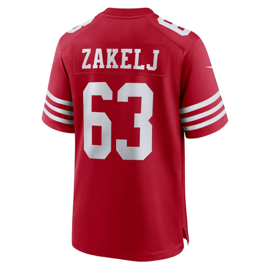 Nick Zakelj San Francisco 49ers Game Player Jersey - Scarlet