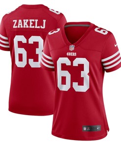 Nick Zakelj San Francisco 49ers Women's Game Player Jersey - Scarlet