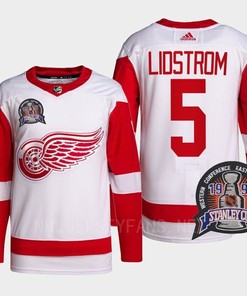 Nicklas Lidstrom 5 1997 Stanley Cup Detroit Red Wings Red Jersey 25th Anniversary
