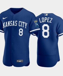 Nicky Lopez 8 Kansas City Royals 2022-23 Blue Men's Jersey