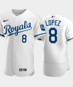 Nicky Lopez 8 Kansas City Royals 2022-23 White Men's Jersey
