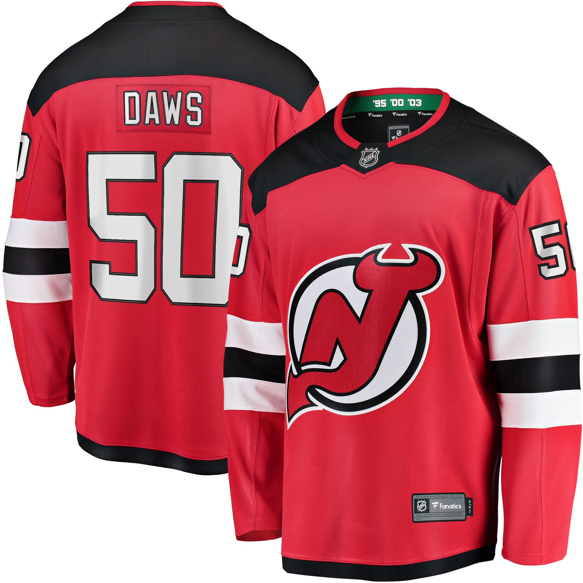 Nico Daws New Jersey Devils Fanatics Branded Home Breakaway Player Jersey - Red Nhl