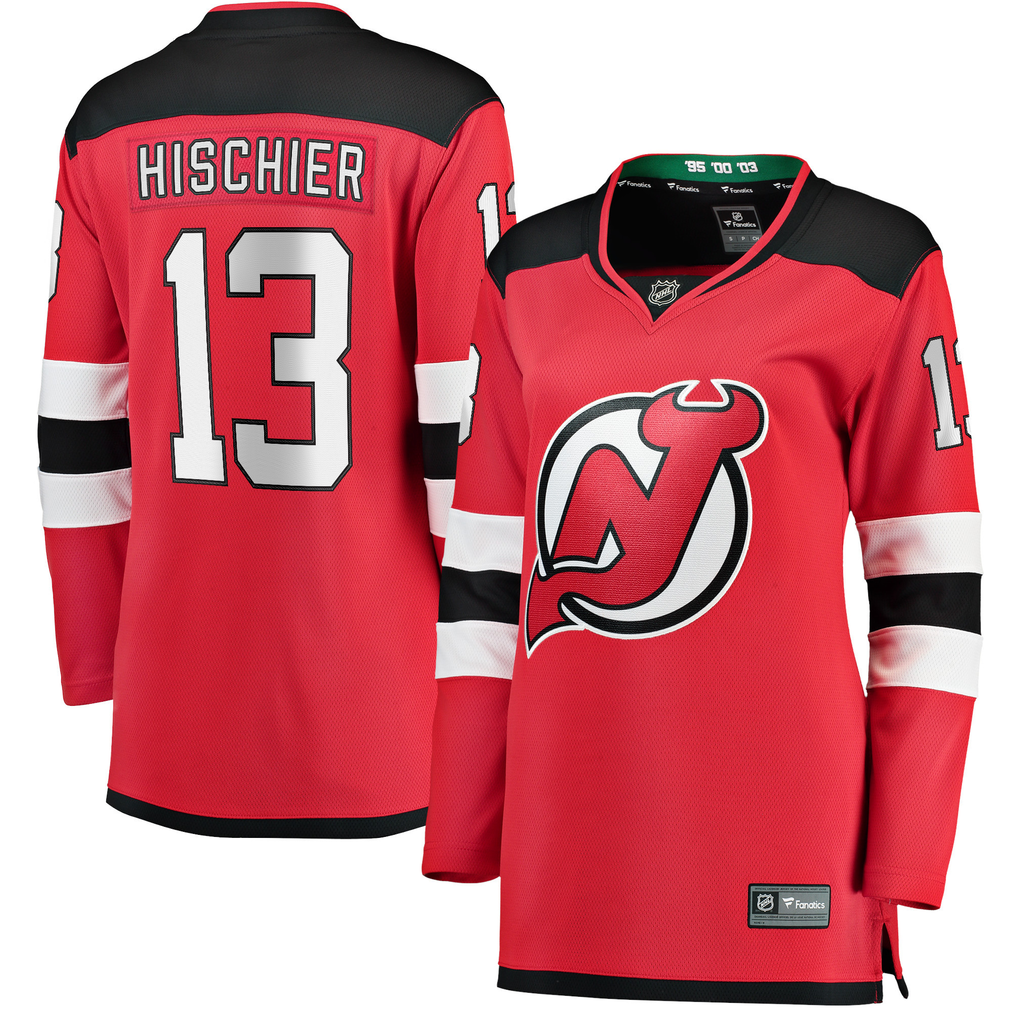 Nico Hischier New Jersey Devils Fanatics Branded Womens Home Premier Breakaway Player Jersey Red Nhl