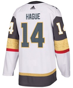 Nicolas Hague 14 Vegas Golden Knights Stanley Cup 2023 Final Patch Away Breakaway Men Jersey - White