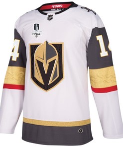 Nicolas Hague 14 Vegas Golden Knights Stanley Cup 2023 Final Patch Away Breakaway Men Jersey - White