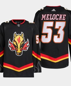 Nicolas Meloche 53 Calgary Flames Black Jersey 2022-23 Blasty Alternate Primegreen