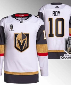 Nicolas Roy 10 Vegas Golden Knights 2023 Stanley Cup Champions Patch Breakaway Jersey - White