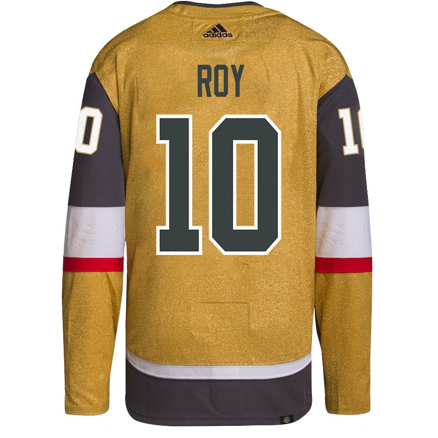 Nicolas Roy 10 Vegas Golden Knights Stanley Cup 2023 Champions Patch Home Breakaway Men Jersey - Gold