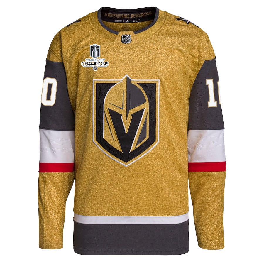 Nicolas Roy 10 Vegas Golden Knights Stanley Cup 2023 Champions Patch Home Breakaway Men Jersey - Gold