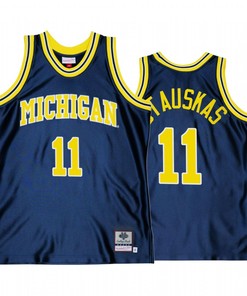 Nik Stauskas 11 Michigan Wolverines Navy Jersey Throwback Alumni Basketball