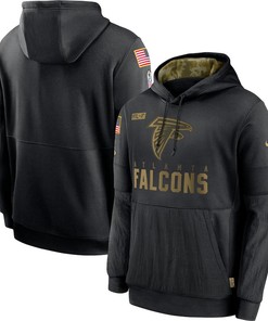 Nike Atlanta Falcons Black 2020 Salute To Service Sideline Performance Pullover Hoodie