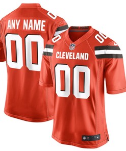 Nike Cleveland Browns Mens Orange Custom Game Jersey