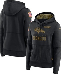Nike Denver Broncos Womens Black 2020 Salute To Service Performance Pullover Hoodie