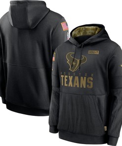 Nike Houston Texans Black 2020 Salute To Service Sideline Performance Pullover Hoodie