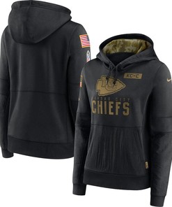 Nike Kansas City Chiefs Womens Black 2020 Salute To Service Performance Pullover Hoodie