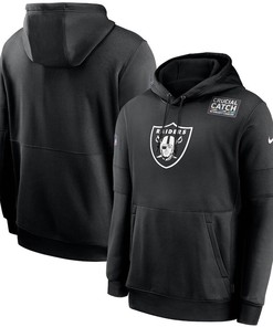 Nike Las Vegas Raiders Black Crucial Catch Sideline Performance Pullover Hoodie